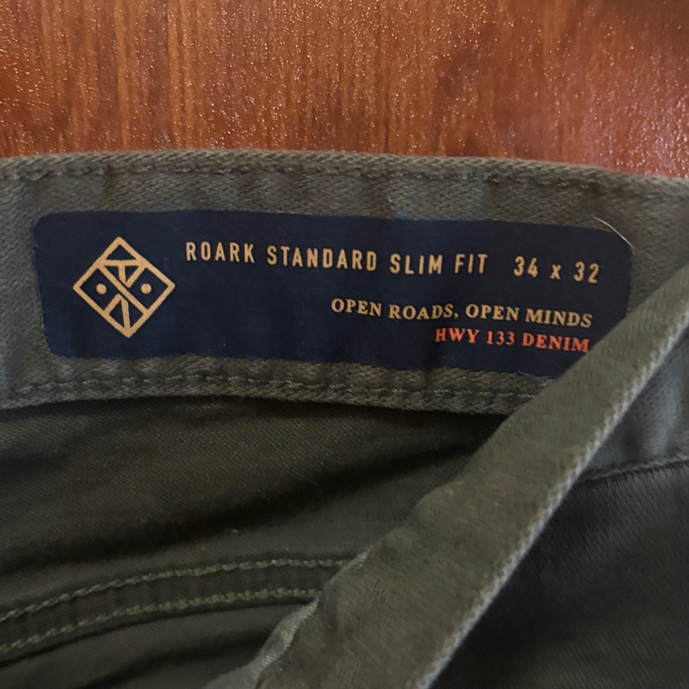 Roark Standard Slim Fit dark green Denim surf apparel no skinny fit HWY 133